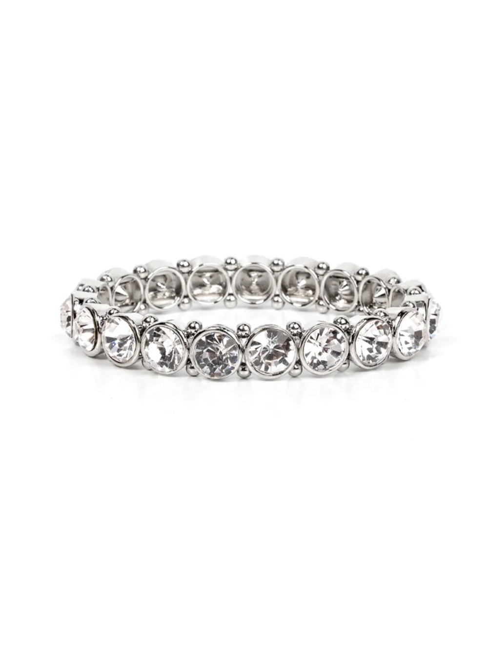 Crystal Stretch Bracelet Silver